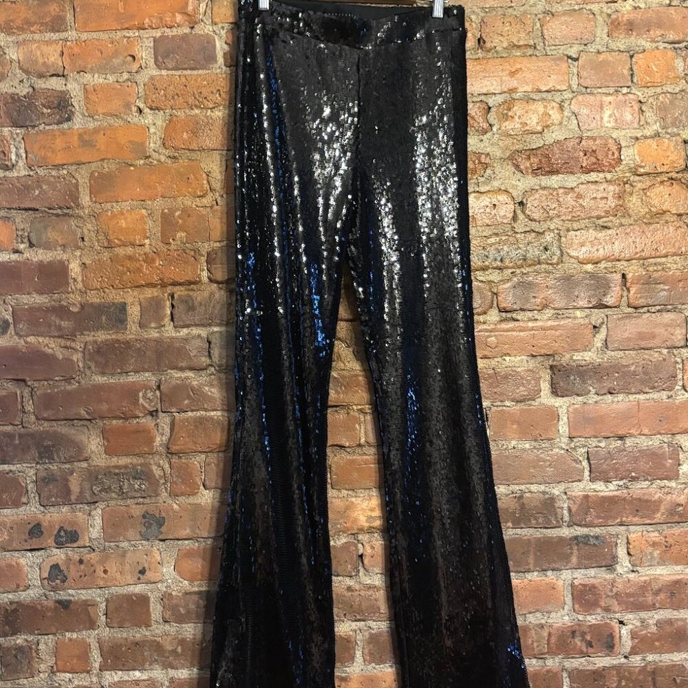 Sanctuary The Kicker Sequin Flare Leggings Size L